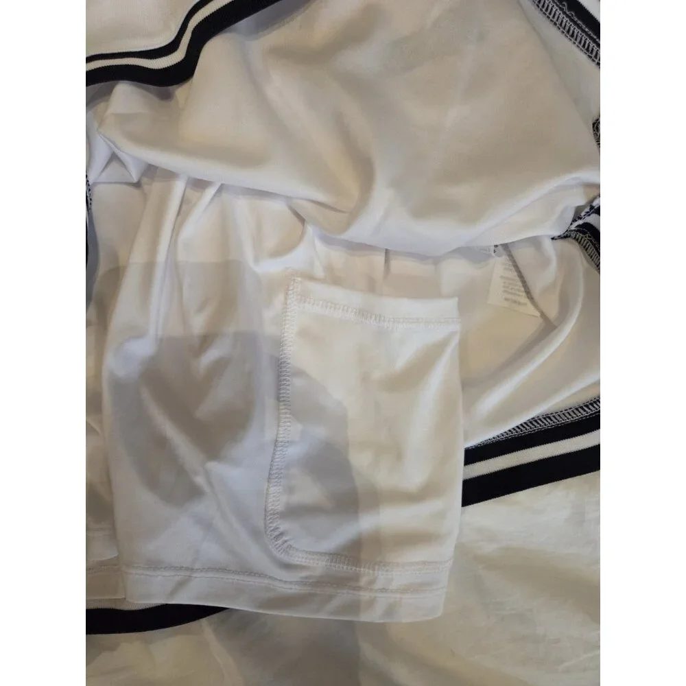 Nanette Lepore Play Tennis Golf Skorts White W Black Stripes Mini S/M NWT W28